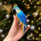 Colorful Parrot Glass Christmas Ornament, Unique Bird Holiday Tree Decor